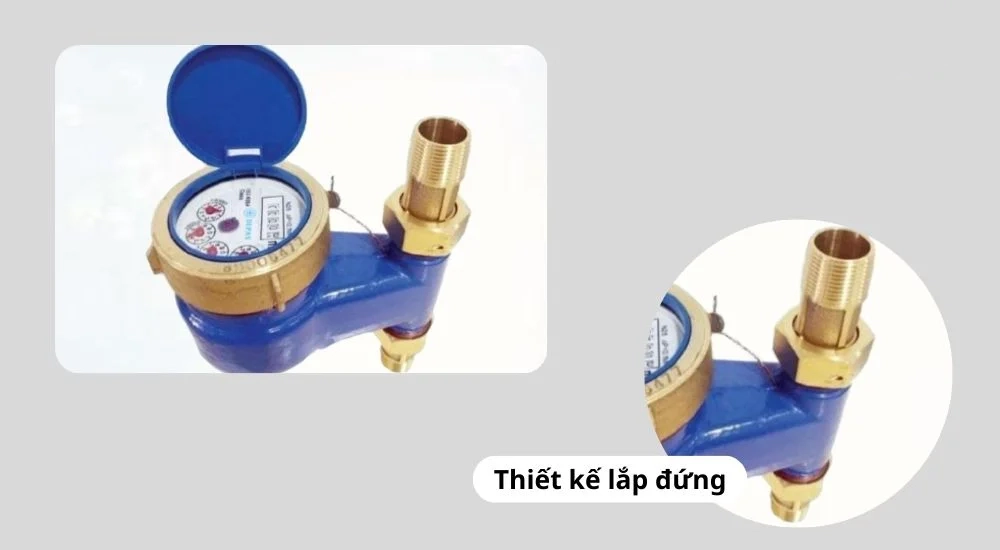 Đồng hồ nước Dupan thân gang lắp đứng