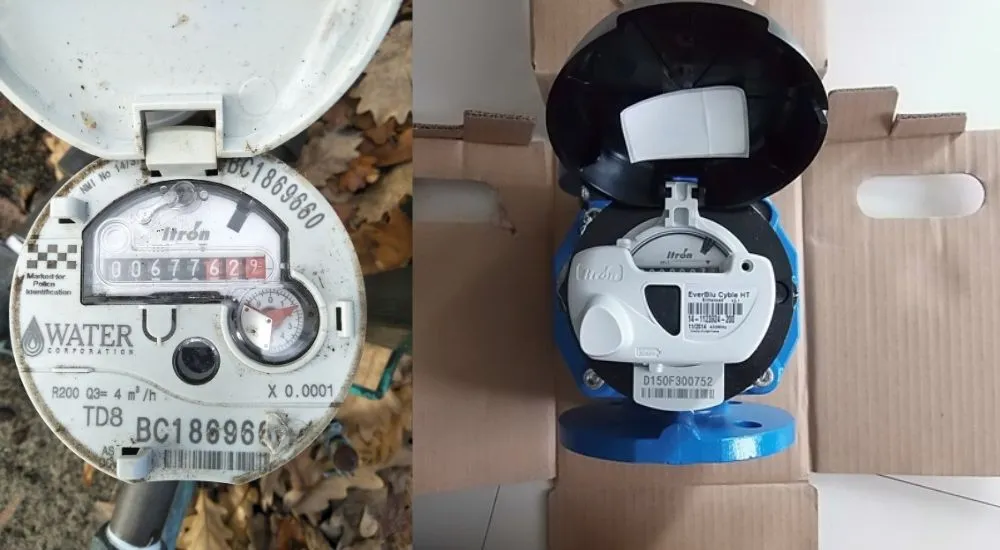 Ứng dụng đồng hồ Itron nối bích vào đường ống