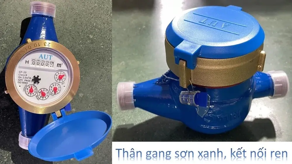 Đồng hồ AUT thân gang nối ren