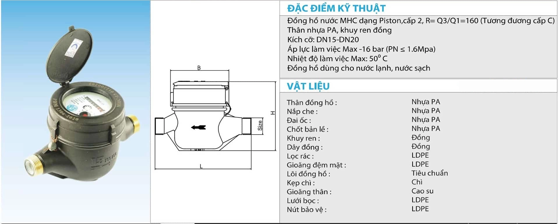 Cấu tạo của đồng hồ Minh Hòa thân nhựa cấp C