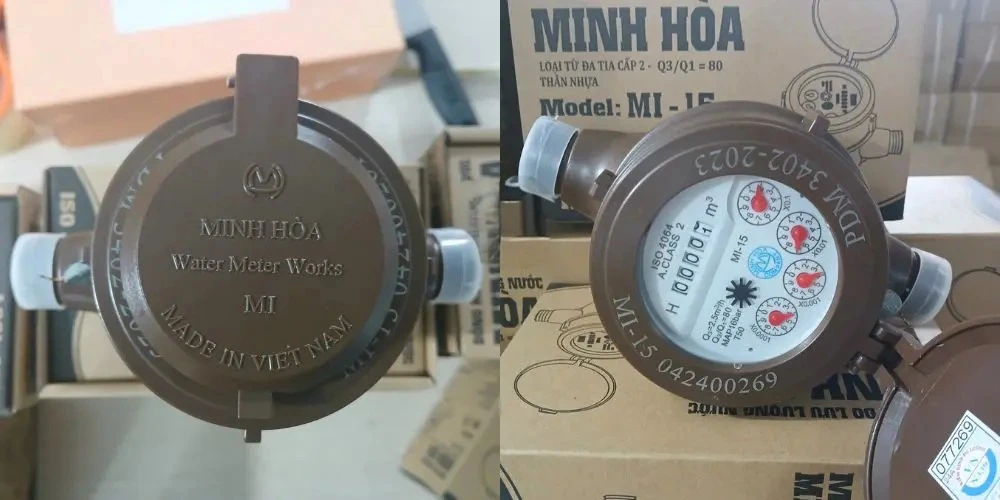 Đồng hồ nước Minh Hòa thân nhựa MI