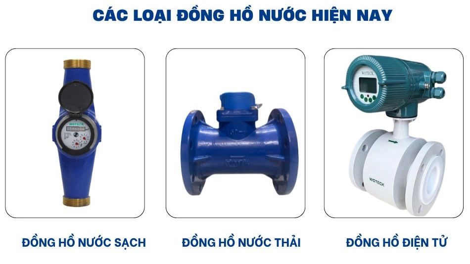 3 mẫu đồng hồ đo nước được sử dụng phổ biến trong nhà máy