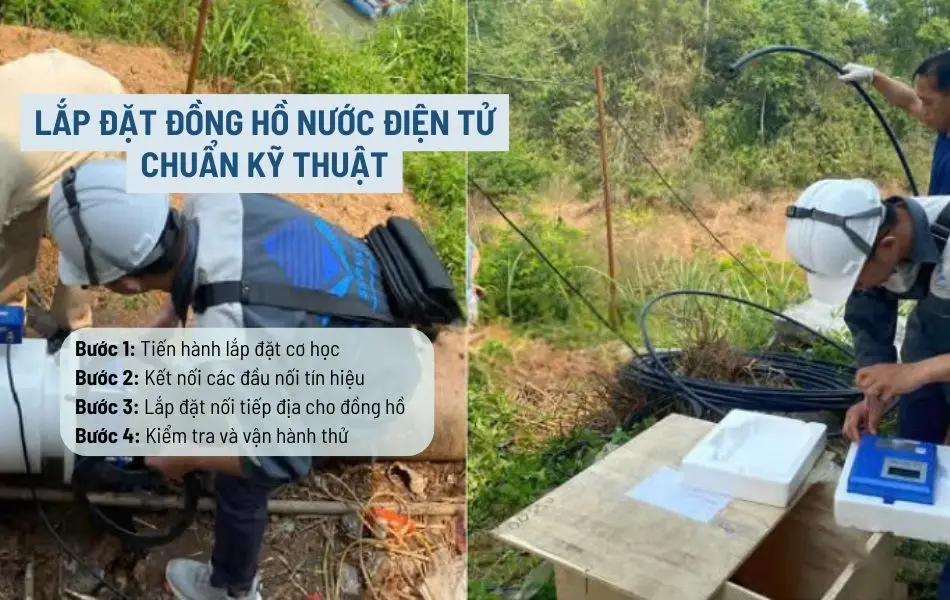Các bước lắp đặt đồng hồ nước điện tử chính xác
