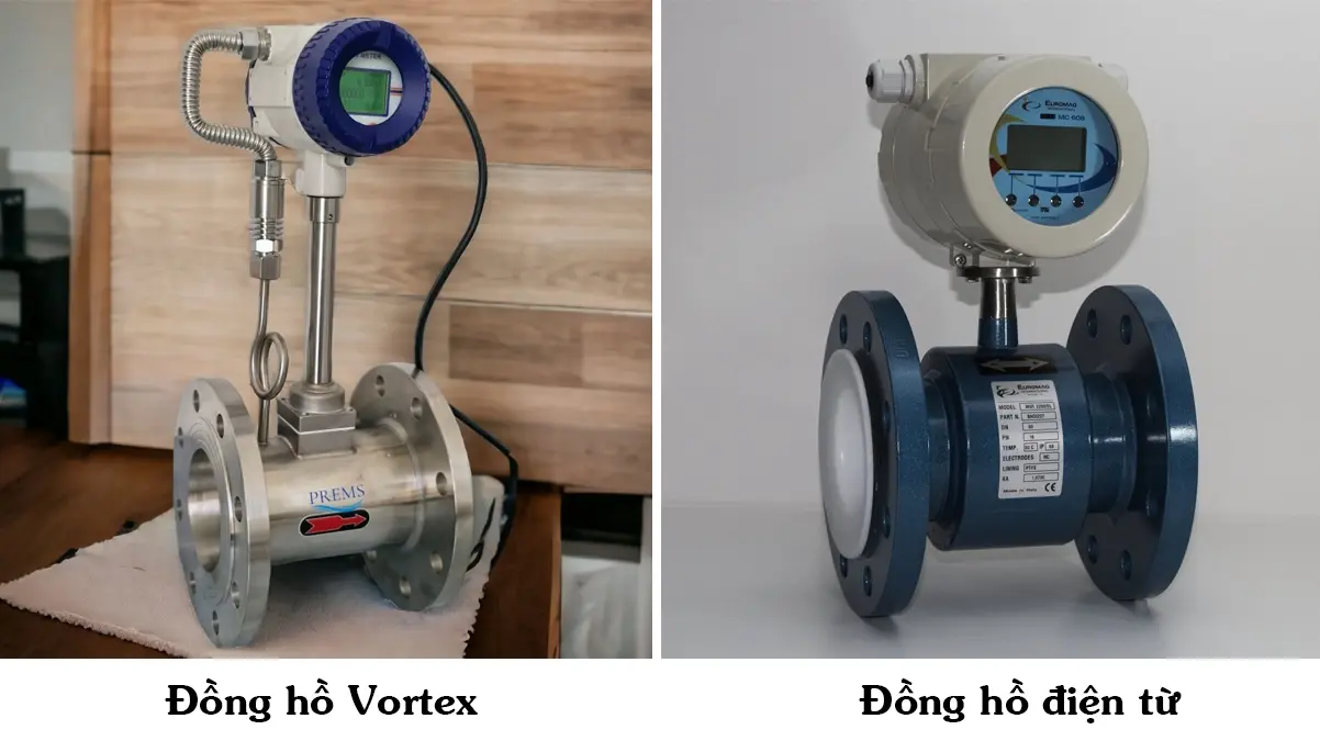 So sánh đồng hồ Vortex và đồng hồ điện từ