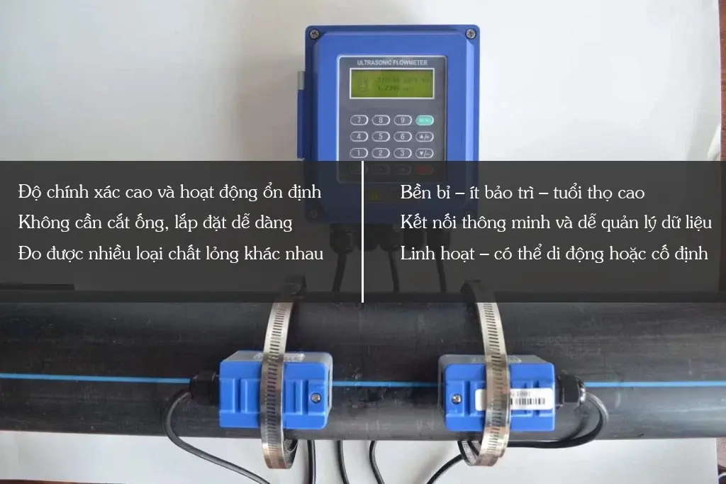 Ưu điểm của đồng hồ đo lưu lượng siêu âm
