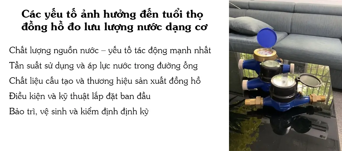 Các yếu tố ảnh hưởng đến tuổi thọ đồng hồ đo lưu lượng nước dạng cơ