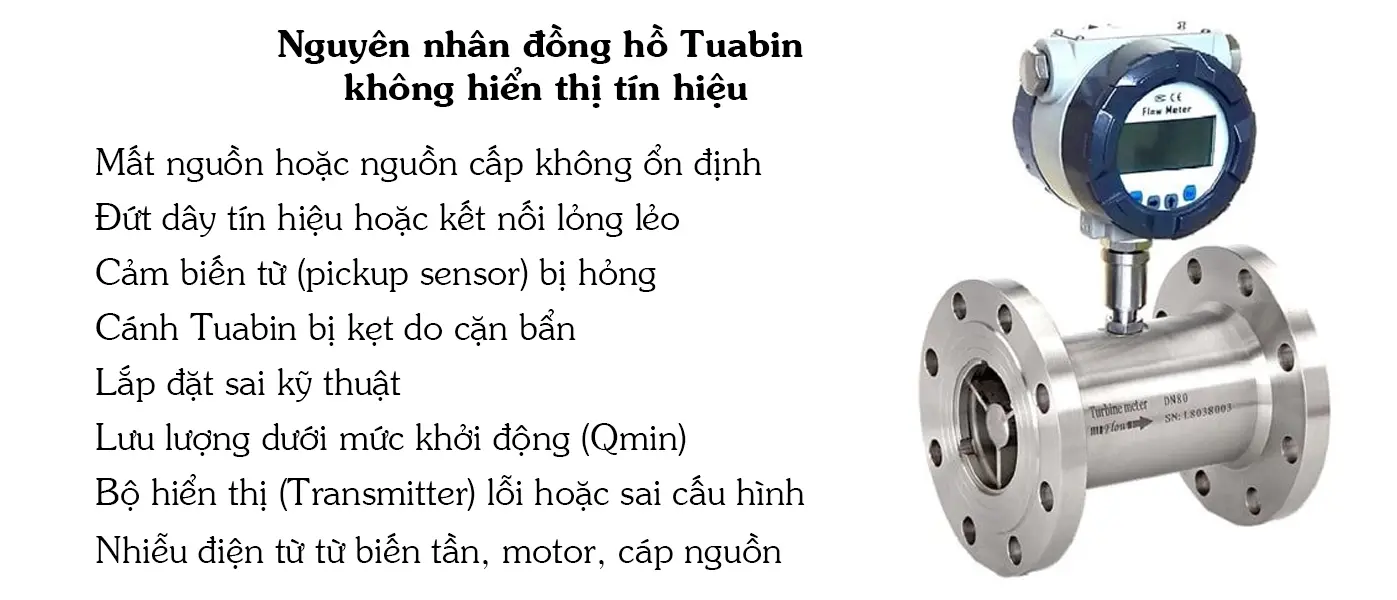 Nguyên nhân đồng hồ Tuabin không hiển thị tín hiệu
