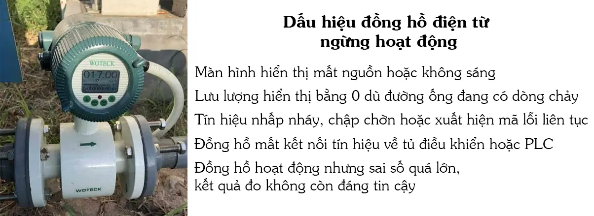 Dấu hiệu đồng hồ điện từ ngừng hoạt động