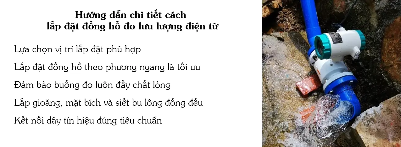 Hướng dẫn chi tiết cách lắp đặt đồng hồ đo lưu lượng điện từ