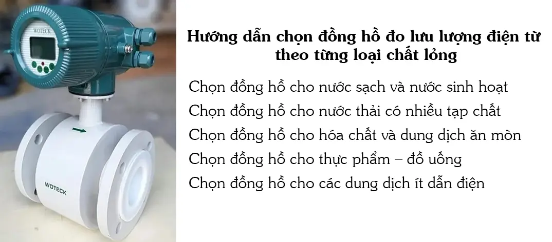 Hướng dẫn chọn đồng hồ đo lưu lượng điện từ theo từng loại chất lỏng