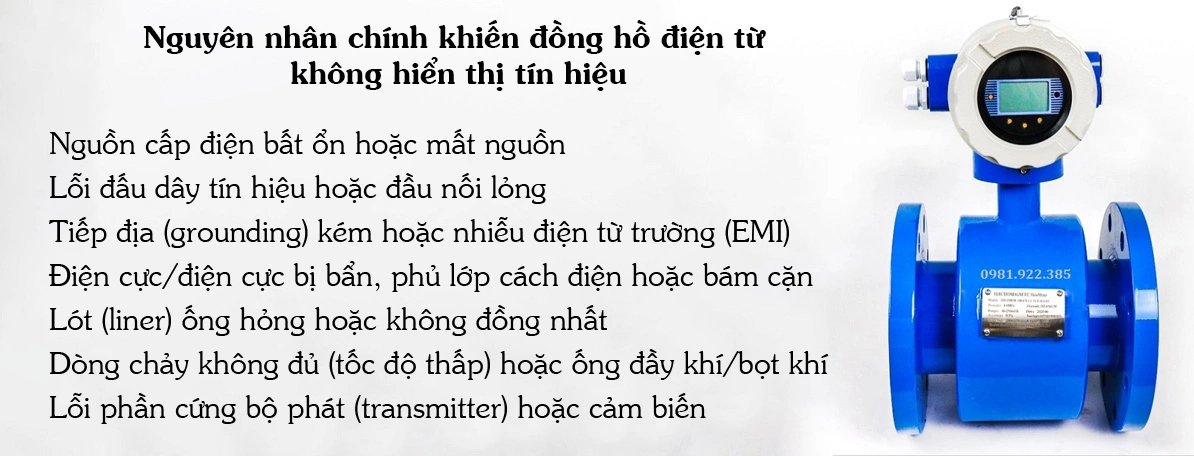 Nguyên nhân chính khiến đồng hồ điện từ không hiển thị tín hiệu