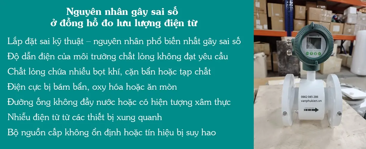 Nguyên nhân gây sai số ở đồng hồ đo lưu lượng điện từ