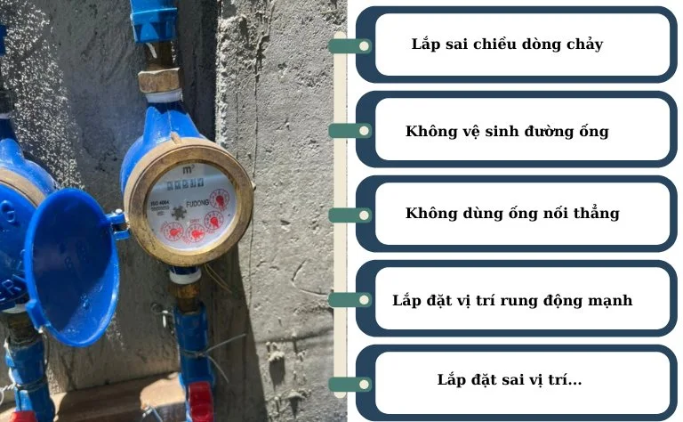 Những sai lầm phổ biến khi lắp đặt đồng hồ nước