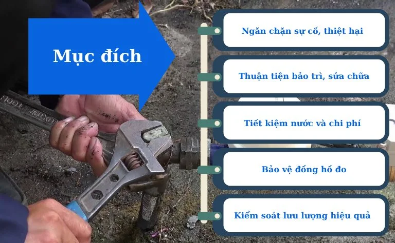 Mục đích của việc khóa van đồng hồ nước sạch