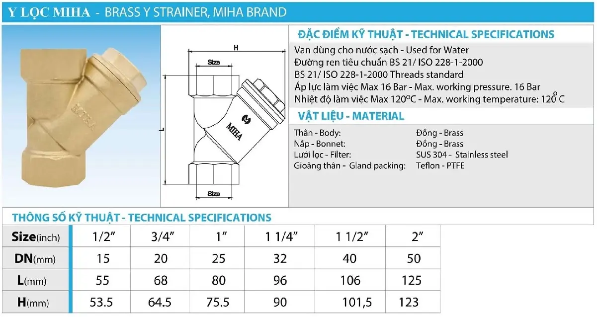 Catalog lọc y đồng Minh Hòa Miha-YT